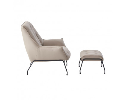 ACME Zusa Accent Chair & Ottoman - Khaki