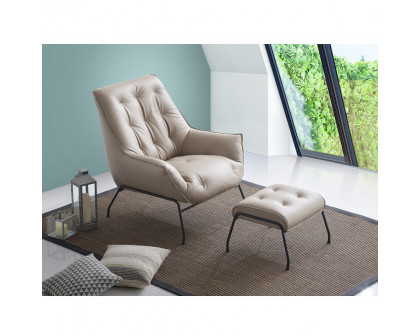 ACME Zusa Accent Chair & Ottoman - Khaki