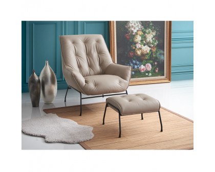 ACME Zusa Accent Chair & Ottoman - Khaki