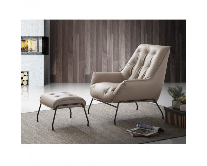 ACME Zusa Accent Chair & Ottoman - Khaki