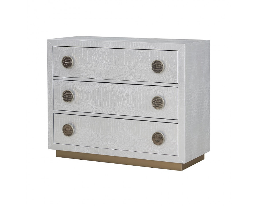 ACME - Anpu Console Cabinet in Silver Faux Crocodile Skin