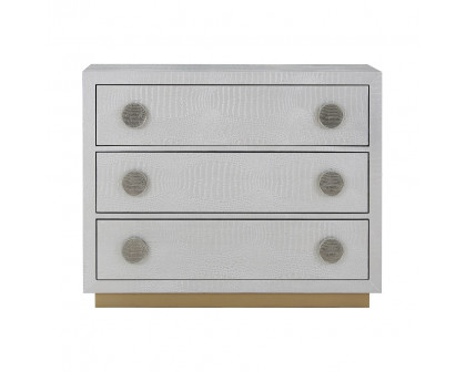 ACME - Anpu Console Cabinet in Silver Faux Crocodile Skin