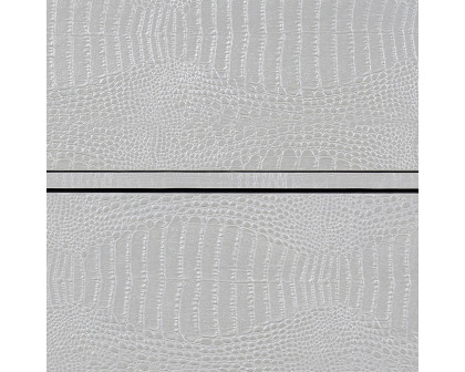 ACME - Anpu Console Cabinet in Silver Faux Crocodile Skin