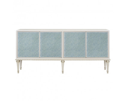 ACME - Ansaldo Console Cabinet in Pearl White/Silver Shimmer