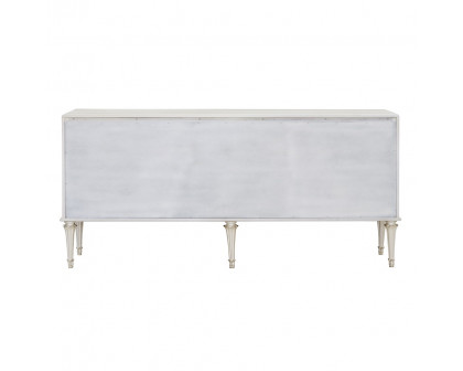 ACME - Ansaldo Console Cabinet in Pearl White/Silver Shimmer