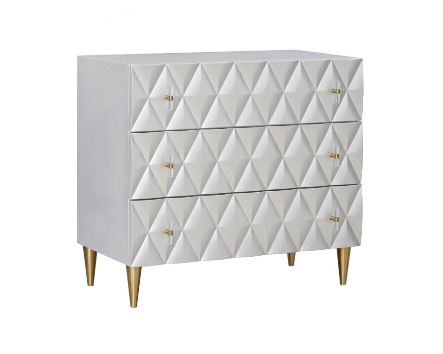 ACME - Anson Console Cabinet in Metallic Silver/Champagne