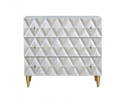 ACME - Anson Console Cabinet in Metallic Silver/Champagne