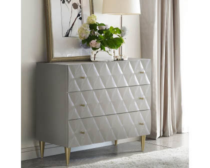 ACME - Anson Console Cabinet in Metallic Silver/Champagne