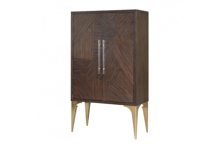 ACME™ Andy Bar Cabinet - Brushed Brown Oak/Champagne