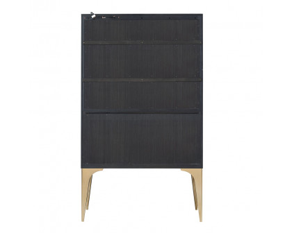 ACME™ Andy Bar Cabinet - Brushed Brown Oak/Champagne