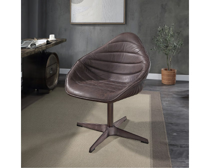 ACME™ Pipino Accent Chair with Swivel - Antique Ebony