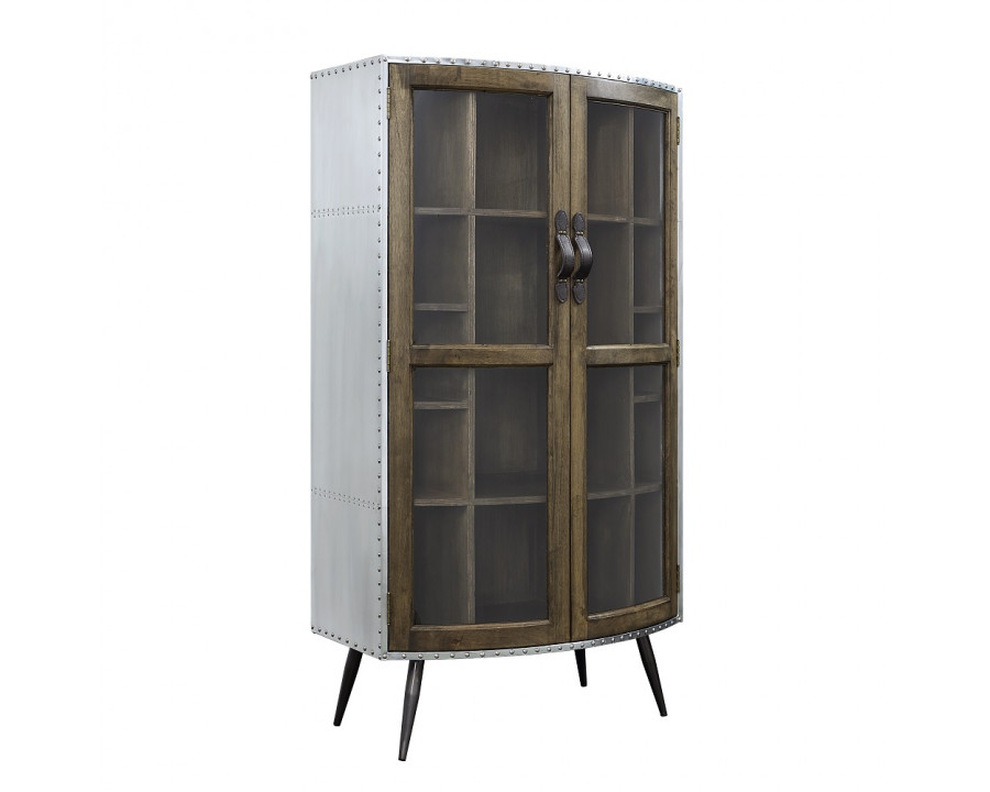 ACME - Brancaster Cabinet in Oak/Aluminum (AC02587)