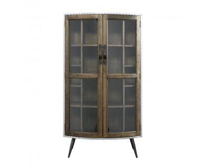 ACME - Brancaster Cabinet in Oak/Aluminum (AC02587)