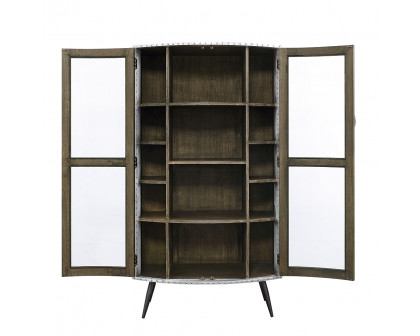 ACME - Brancaster Cabinet in Oak/Aluminum (AC02587)