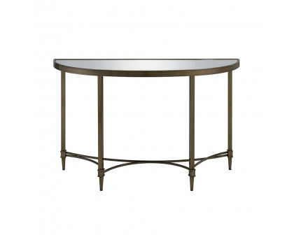 ACME - Aditya Console Table with Mirror in Mirrored/Antique Brass