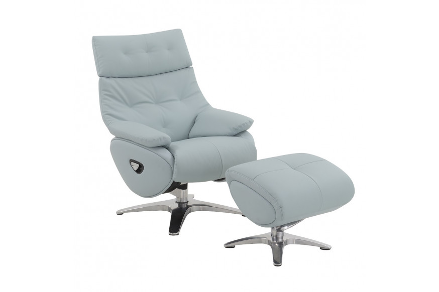 ACME™ Janella Motion Accent Chair with Swivel & Ottoman - Babyblue