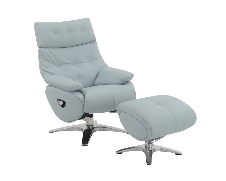 ACME - Janella Motion Accent Chair with Swivel & Ottoman in Babyblue