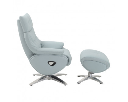 ACME™ Janella Motion Accent Chair with Swivel & Ottoman - Babyblue