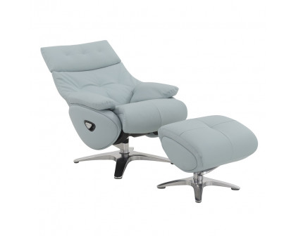 ACME™ Janella Motion Accent Chair with Swivel & Ottoman - Babyblue