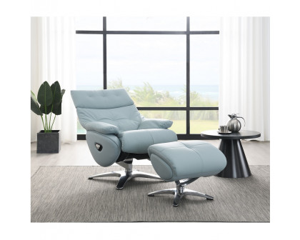 ACME™ Janella Motion Accent Chair with Swivel & Ottoman - Babyblue