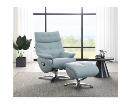 ACME™ Janella Motion Accent Chair with Swivel & Ottoman - Babyblue