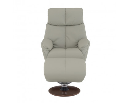 ACME™ Kandoro Motion Accent Chair with Swivel & Ottoman - Gray/Brown Base