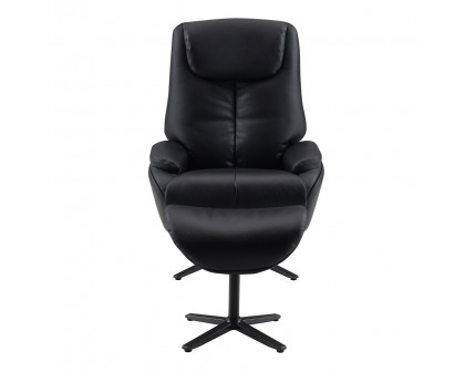 ACME™ Labonita Motion Accent Chair with Swivel & Ottoman - Black/Black