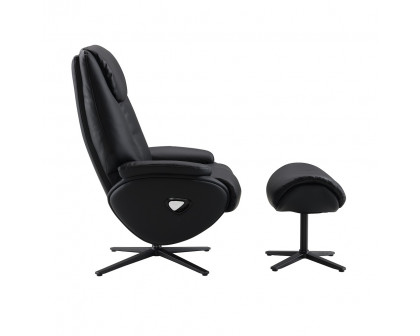 ACME™ Labonita Motion Accent Chair with Swivel & Ottoman - Black/Black