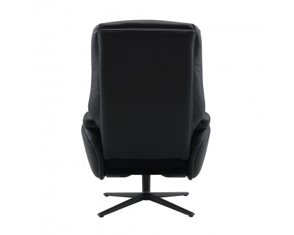 ACME™ Labonita Motion Accent Chair with Swivel & Ottoman - Black/Black