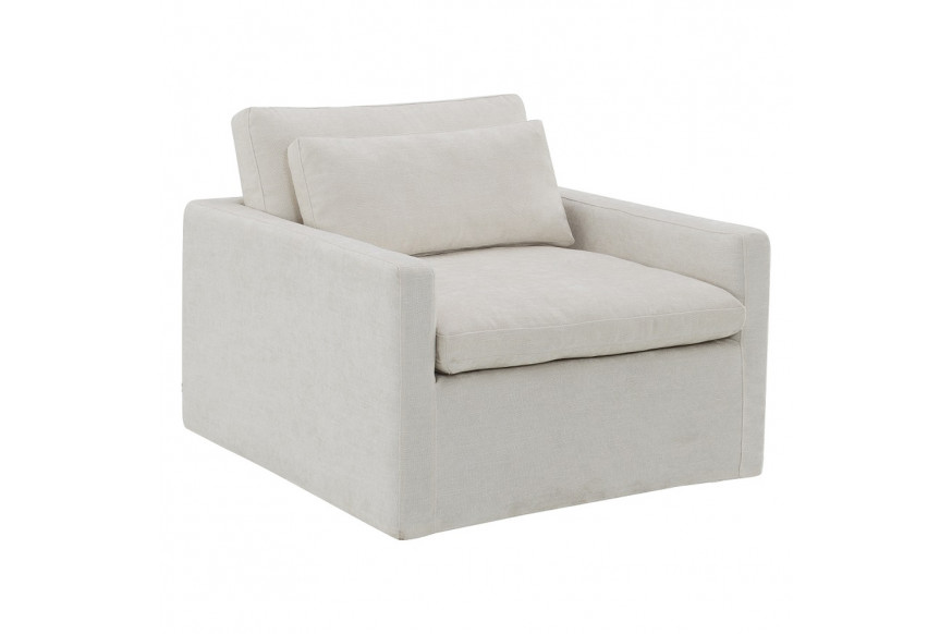 ACME™ Frederick Swivel Chair with Pillow - Ivory