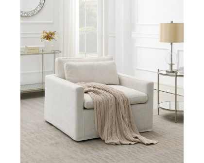 ACME™ Frederick Swivel Chair with Pillow - Ivory