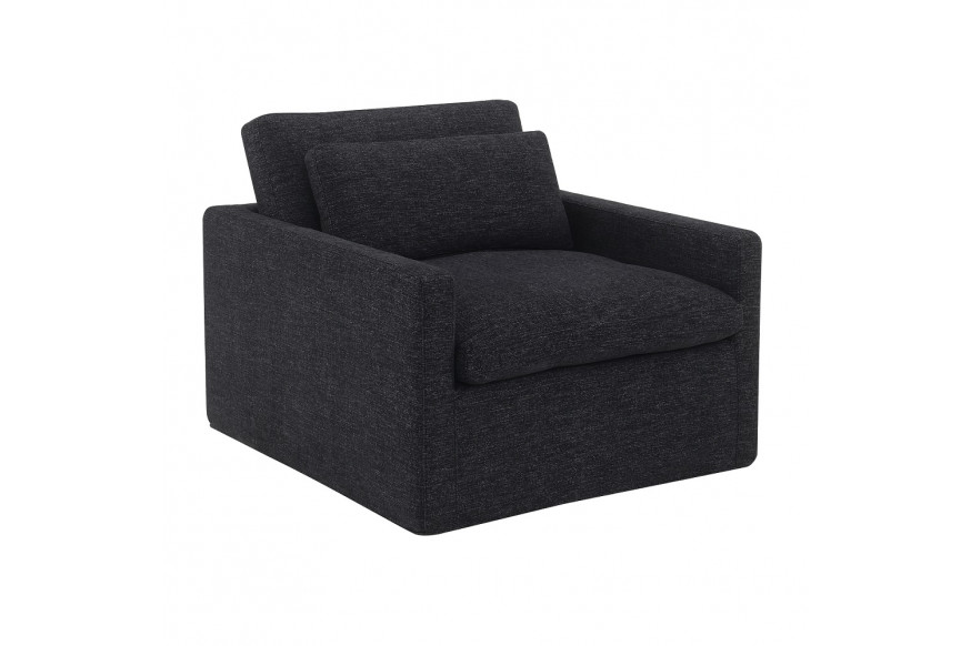 ACME™ Frederick Swivel Chair with Pillow - Dark Gray