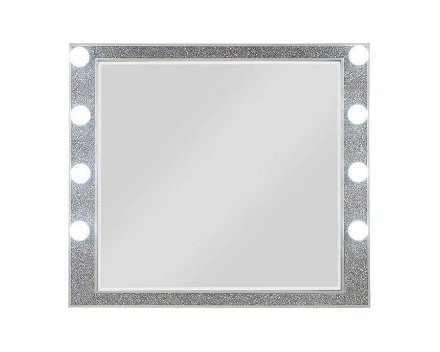 ACME - Sliverfluff Mirror with Light in Mirrored/Champagne