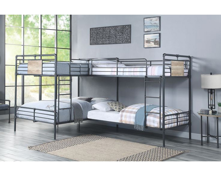 ACME Cordelia Double Twin/Double Full Bunk Bed - Sandy Black/Dark Bronze