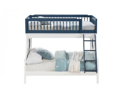 ACME Farah Twin Over Full Bunk Bed - Navy Blue and White Finish