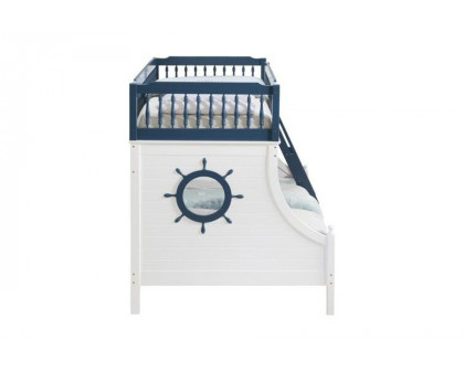 ACME Farah Twin Over Full Bunk Bed - Navy Blue and White Finish