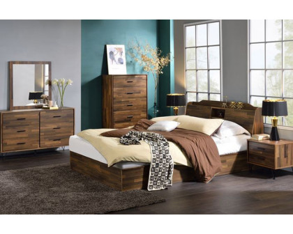 ACME Hestia Queen Bed with Storage - Walnut