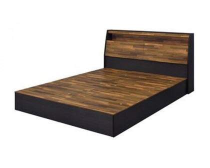 ACME - Eos Queen Bed with Storage in Walnut/Black