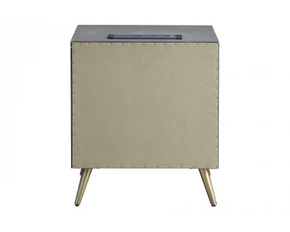 ACME - Doris Nightstand with USB & Electric Lock in Gray