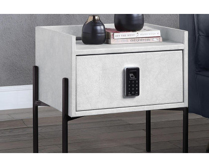 ACME - Metis Nightstand with USB & Electric Lock in Vintage White