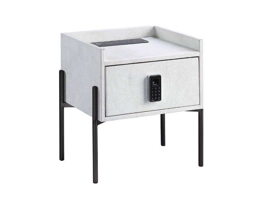 ACME - Metis Nightstand with USB & Electric Lock in Vintage White