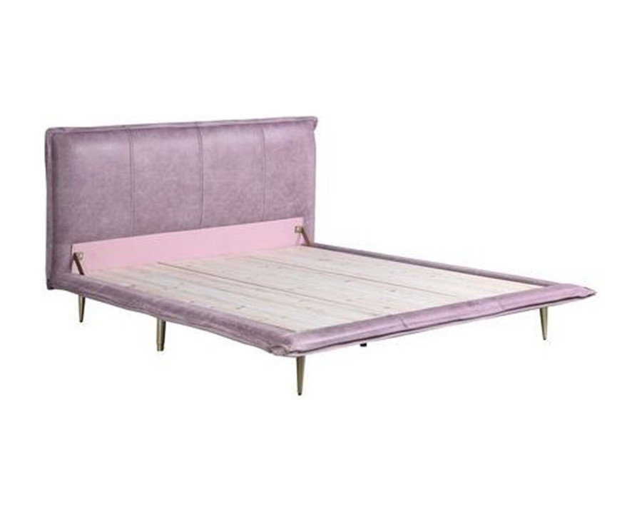 ACME Metis Bed - Pink Top Grain Leather, Eastern King Size