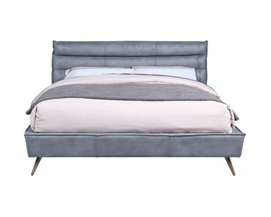 ACME Doris Bed - Gray Top Grain Leather, Eastern King Size