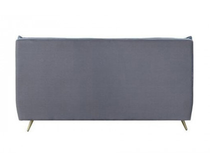 ACME Doris Bed - Gray Top Grain Leather, Eastern King Size