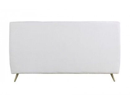 ACME Doris Bed - Vintage White Top Grain Leather, Queen Size