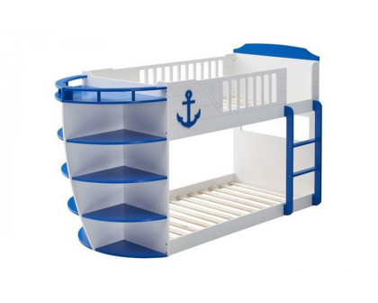 ACME - Neptune Twin Over Twin Bunk Bed with Storage Shelves