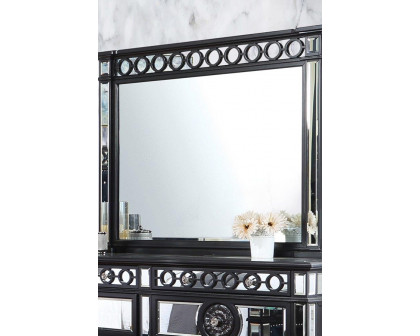 ACME - Varian II Mirror in Mirrored/Black/Sliver