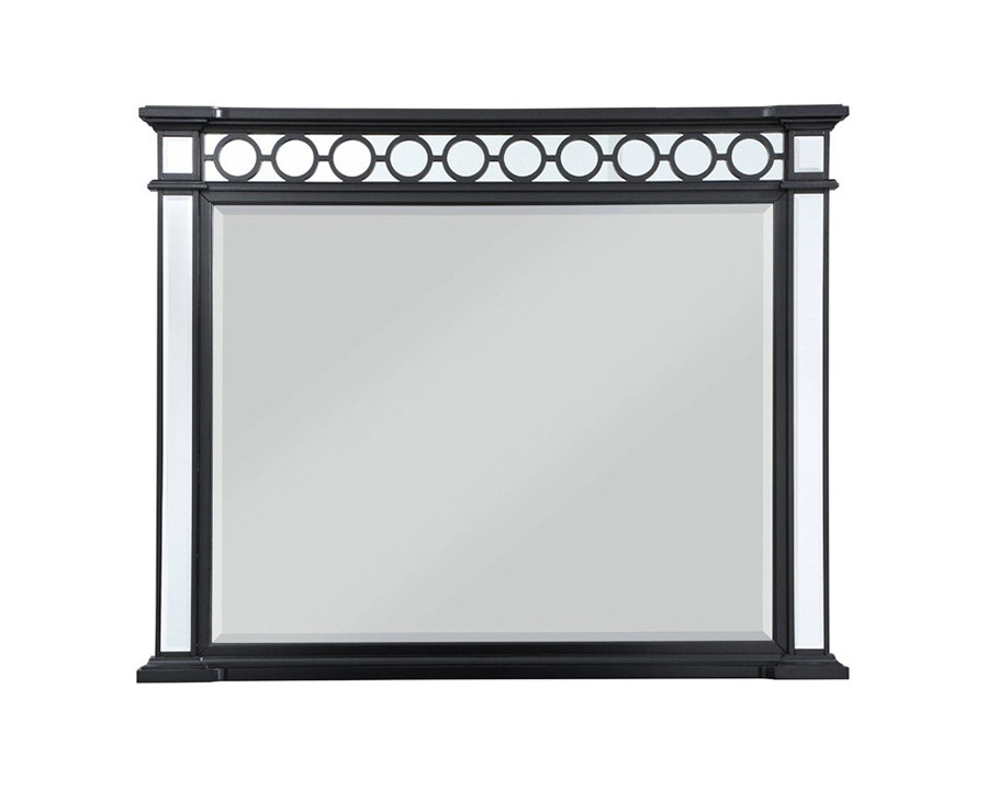 ACME - Varian II Mirror in Mirrored/Black/Sliver