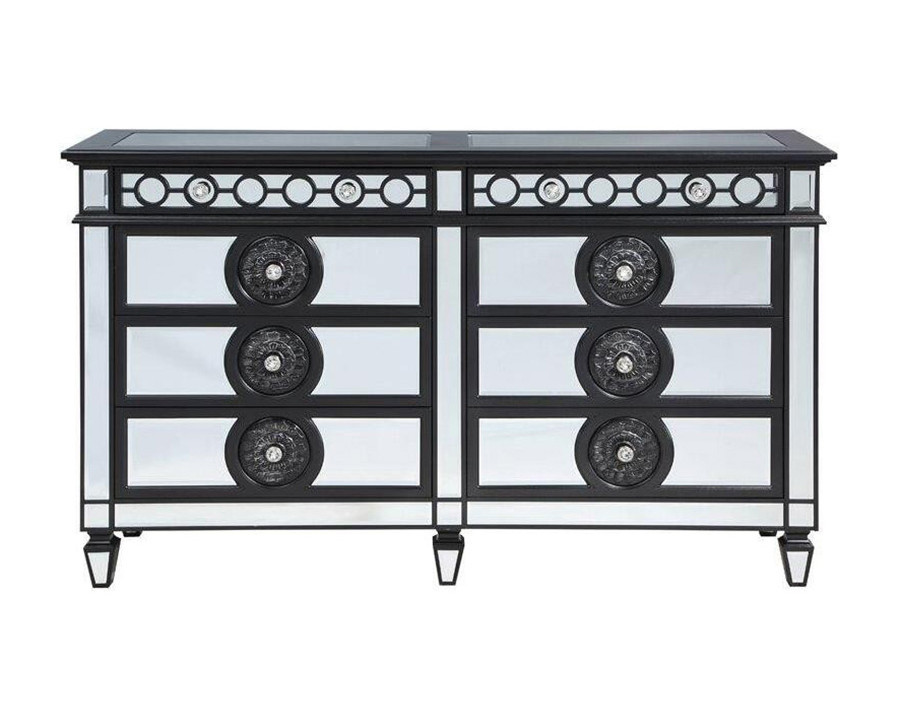 ACME - Varian II Dresser in Mirrored/Black/Sliver