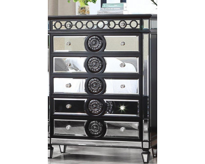 ACME - Varian II Chest in Mirrored/Black/Sliver